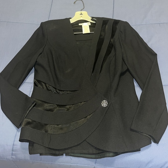 Karen Miller New York Black Embellished Dress Suit Jacket...